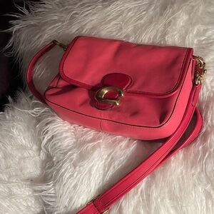 Pink Leather Shoulder Bag